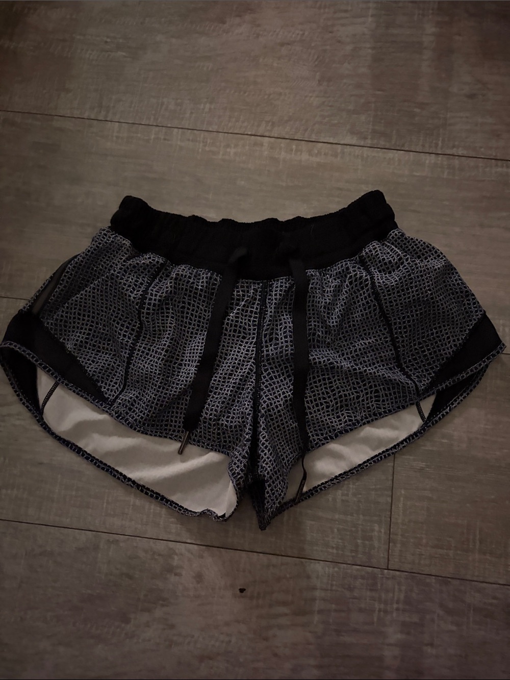 lululemon athletica Black Patterned Women's Running Shorts